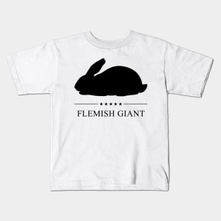 Flemish Giant Rabbit Black Silhouette Kids T-Shirt